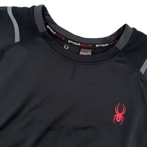 Spyder Active Mens ProWeb Long Sleeve Performance Shirt Black XL SPM100U Logo